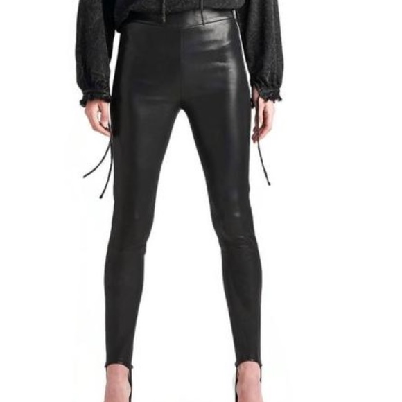 RETAIL $995 NWT HUDSON Jean LAMB LEATHER skinny pant I ONLY SELL AUTHENTIC - Picture 2 of 13